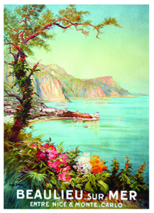 Affiche vintage représentant Beaulieu-sur-mer.