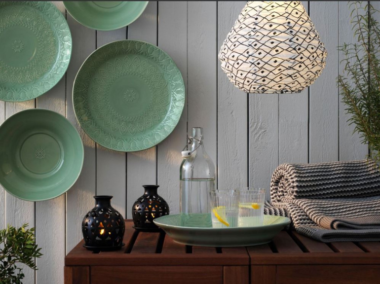 Vaisselle Ikea verte pour le printemps.